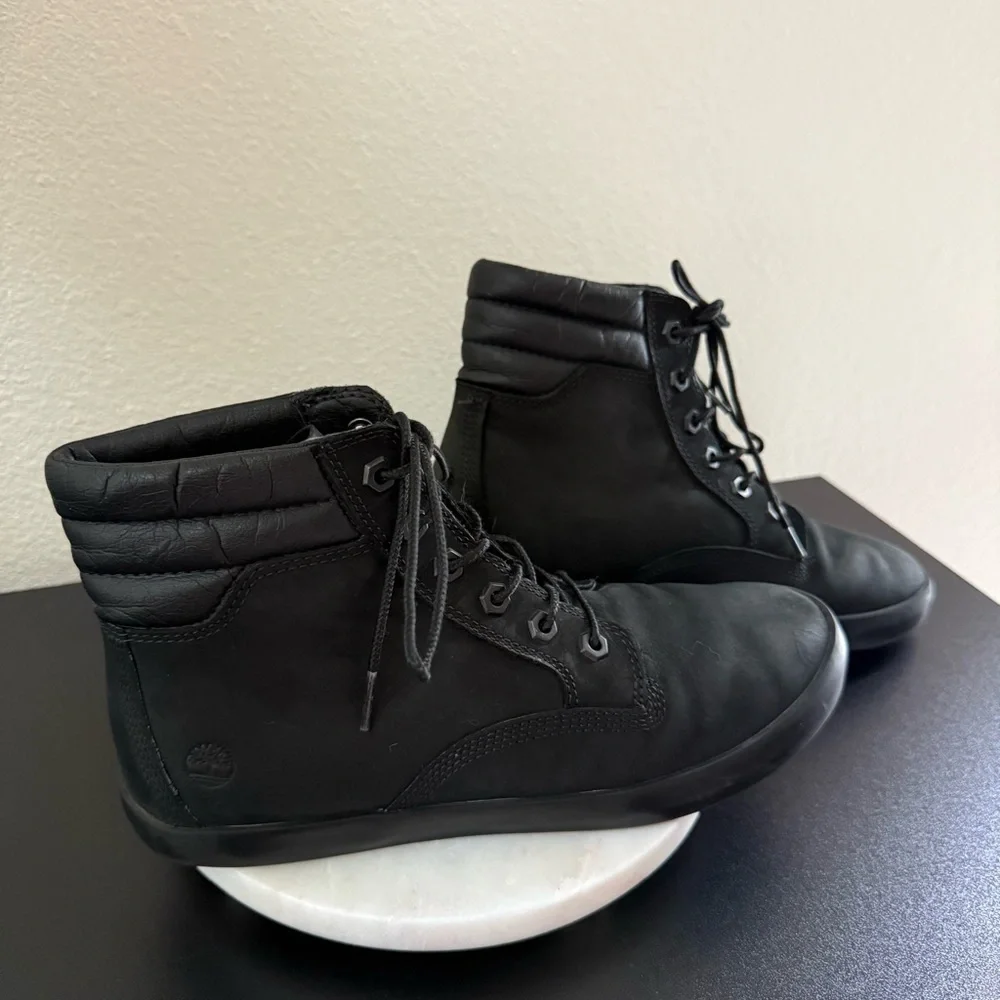 Timberland Black Nubuck Leather Dausette Sneaker Ankle Boots Sneakers Size 9.5 - Picture 5 of 10